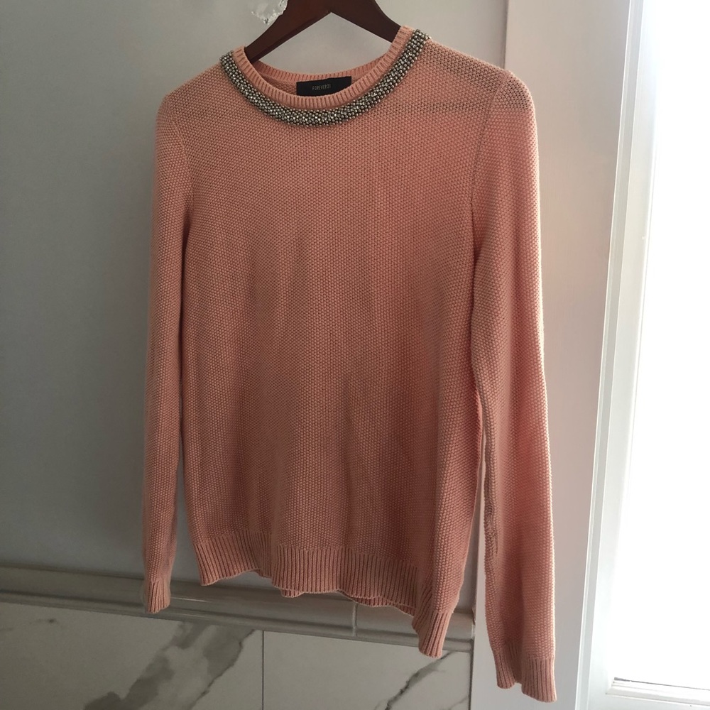 Forever 21 pink embellished sweater